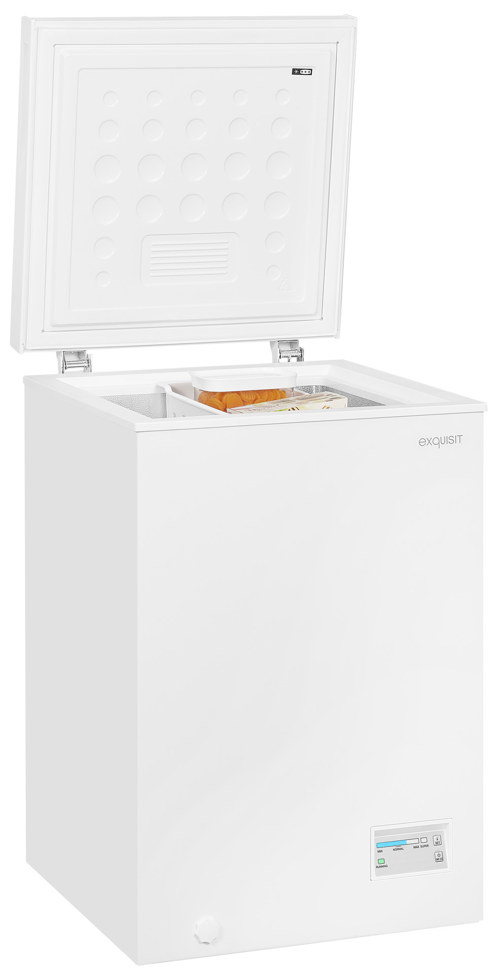 EXQUISIT GT100-E-040E Gefriertruhe (E, 98 l, 845 mm hoch, Weiß)