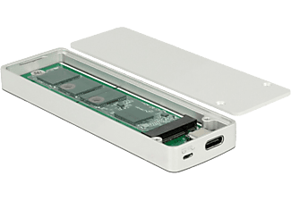 DELOCK Külső M.2 SSD ház, USB 3.1 Gen 2 Type-C csatlakozó, fehér (42599)