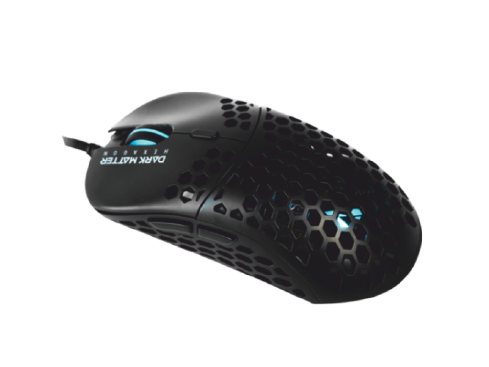 Ratón gaming - Silver HT Dark Matter Hexagon, Con cable, 10000 ppp, USB, 1.5 m, Negro