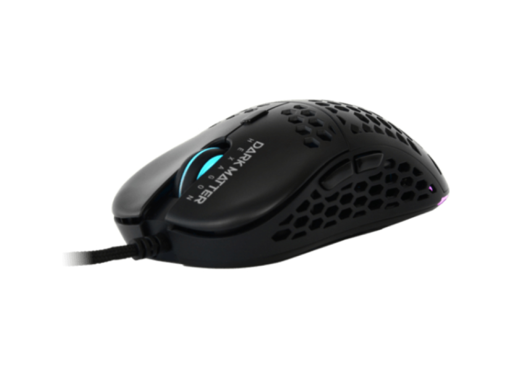 Ratón gaming - Silver HT Dark Matter Hexagon, Con cable, 10000 ppp, USB, 1.5 m, Negro