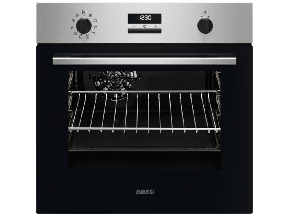 Horno - Zanussi ZOPXE5X1, 57 l, Multifunción, Pirolítico, 59.4 cm, Pantalla LED, Control mecánico, Gris