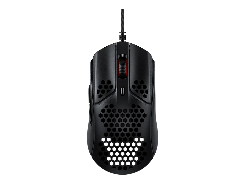 Ratón gaming - HyperX Pulsefire Haste, Por cable, 16000 ppp, 1 ms, Iluminación RGB, Velocidad 450 PPS, Negro