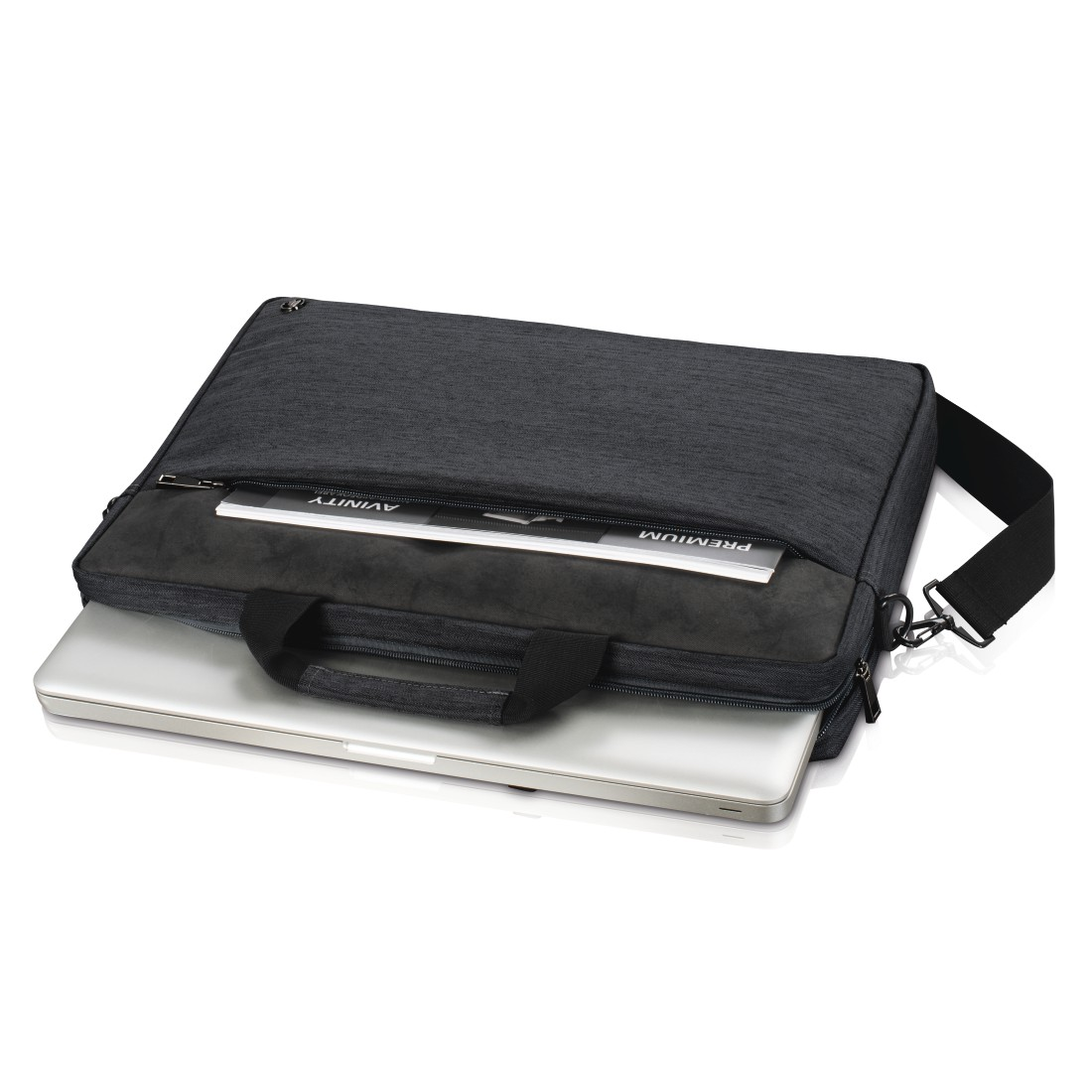 Notebooktasche Dunkelgrau 14.1 Polyurethan HAMA (PU), Tayrona Universal Polyester, Aktentasche für Zoll