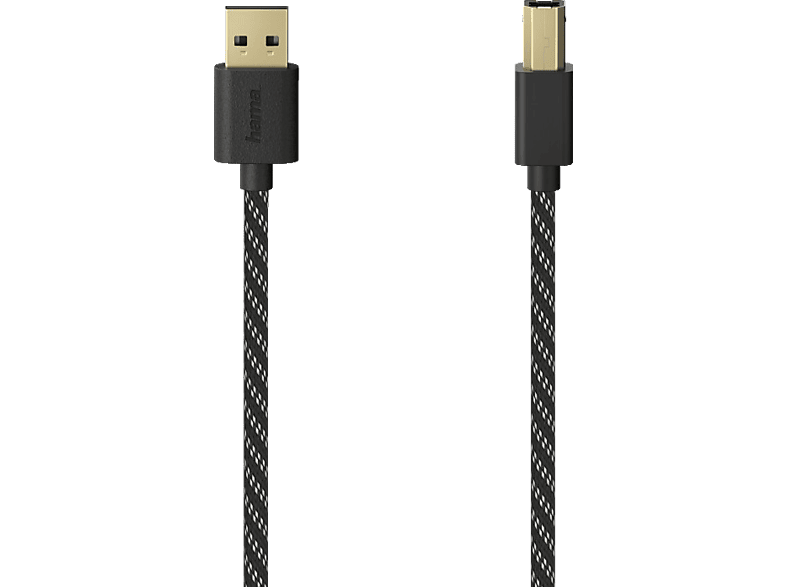 HAMA Vergoldetes USB-Kabel, Silber