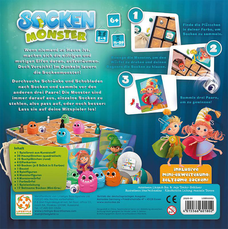 LIFESTYLE BOARDGAMES Sockenmonster Gesellschaftsspiel Mehrfarbig