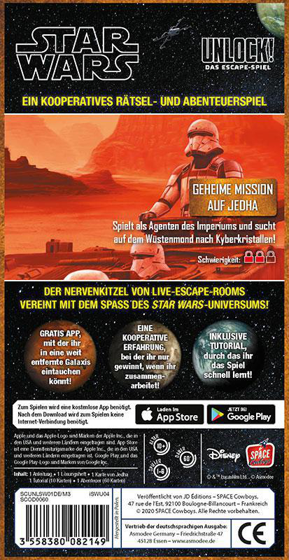Mission Jedha Geheime Star - Unlock! Gesellschaftsspiel Mehrfarbig SPACE COWBOYS Wars auf