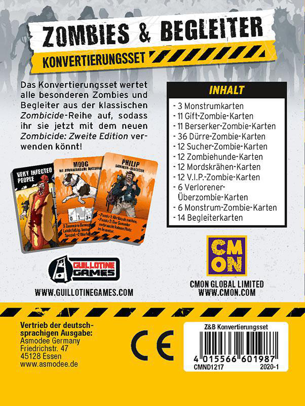 Kartonbox mit Text und Illustrationen für ein Spiel.