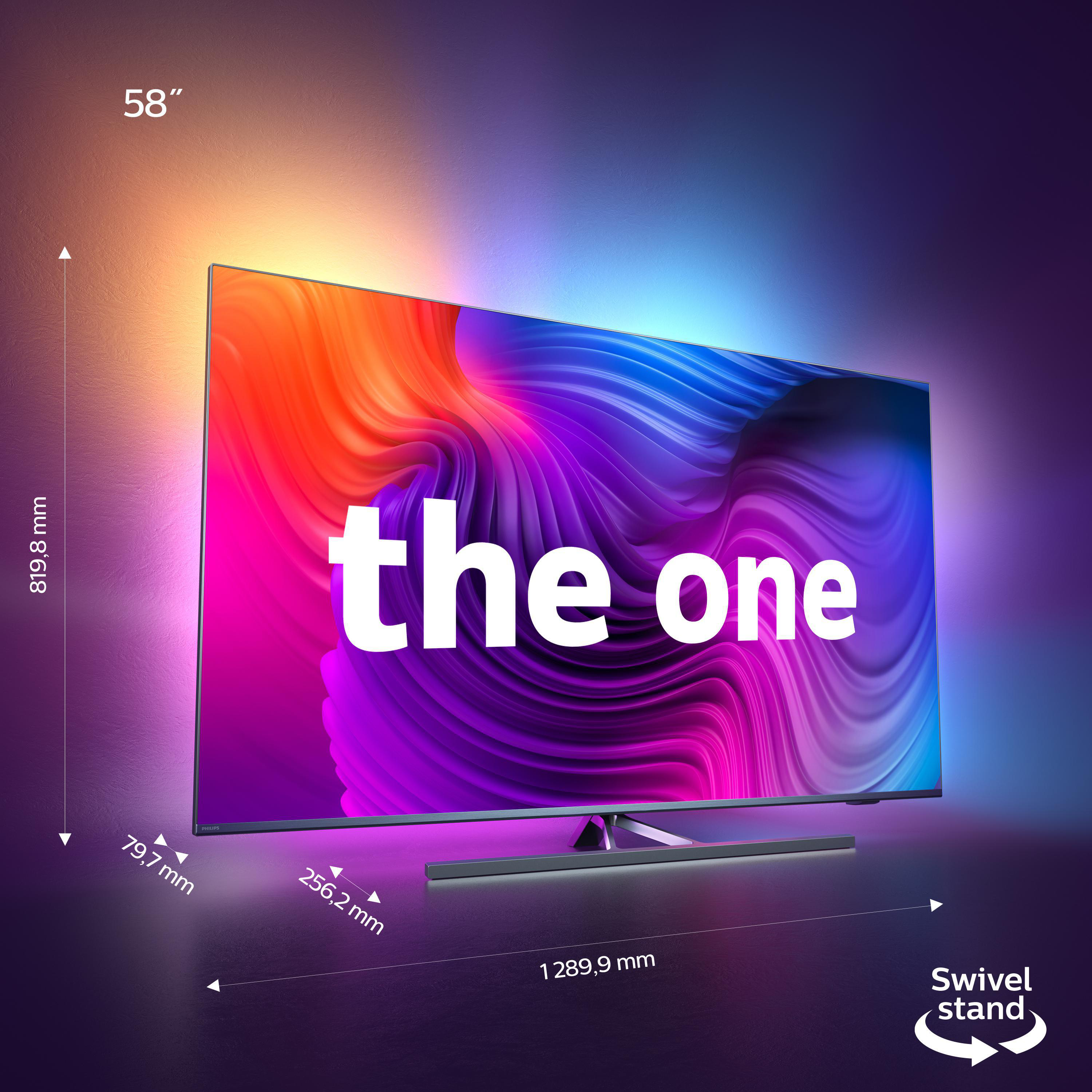 PHILIPS 58PUS8546/12 LED TV (Flat, 58 Zoll / 146 cm, UHD 4K, SMART TV, Ambilight, Android TV™ 10 (Q))