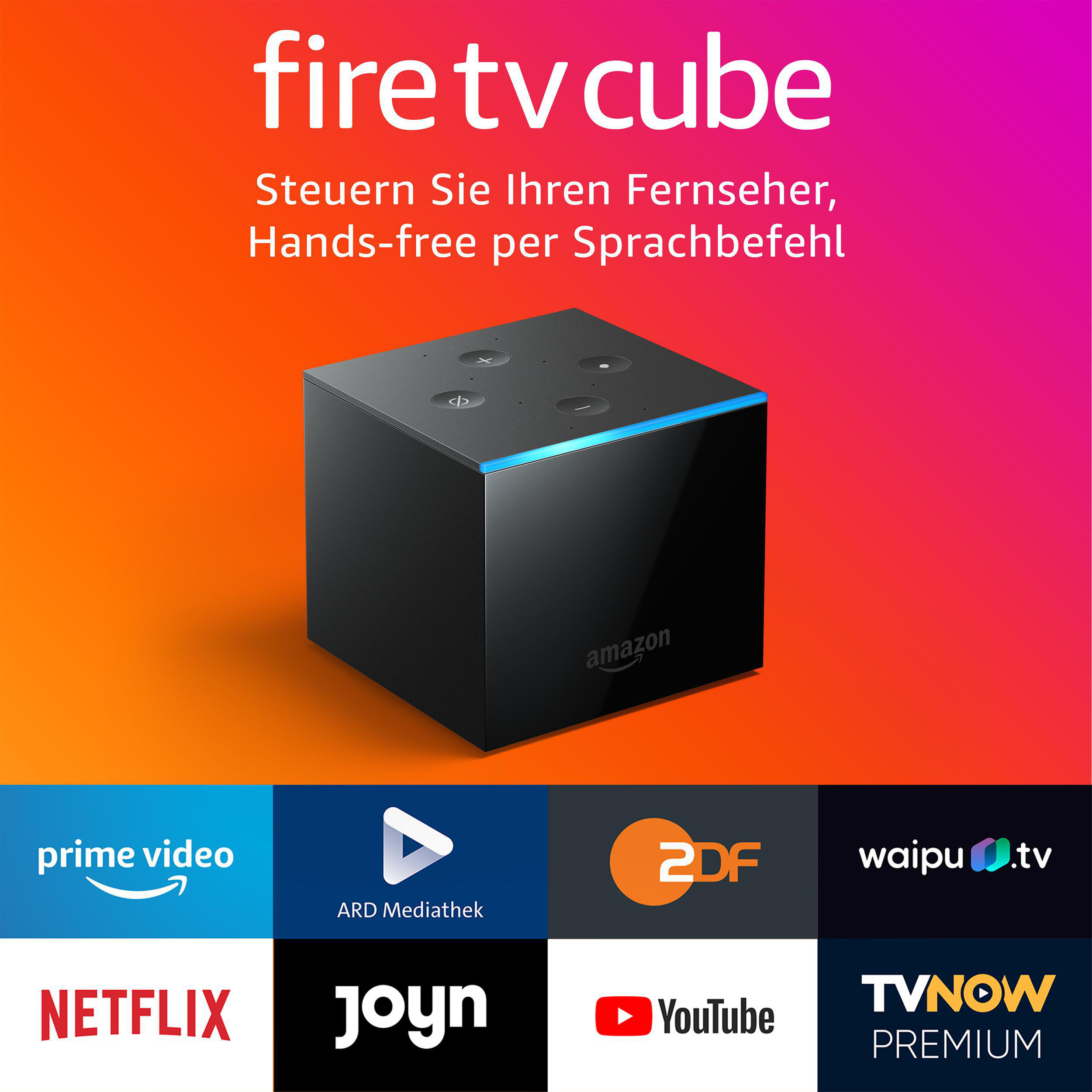 AMAZON Fire TV Cube 4K Ultra-HD mit Alexa Streaming-Mediaplayer 16 GB, Schwarz