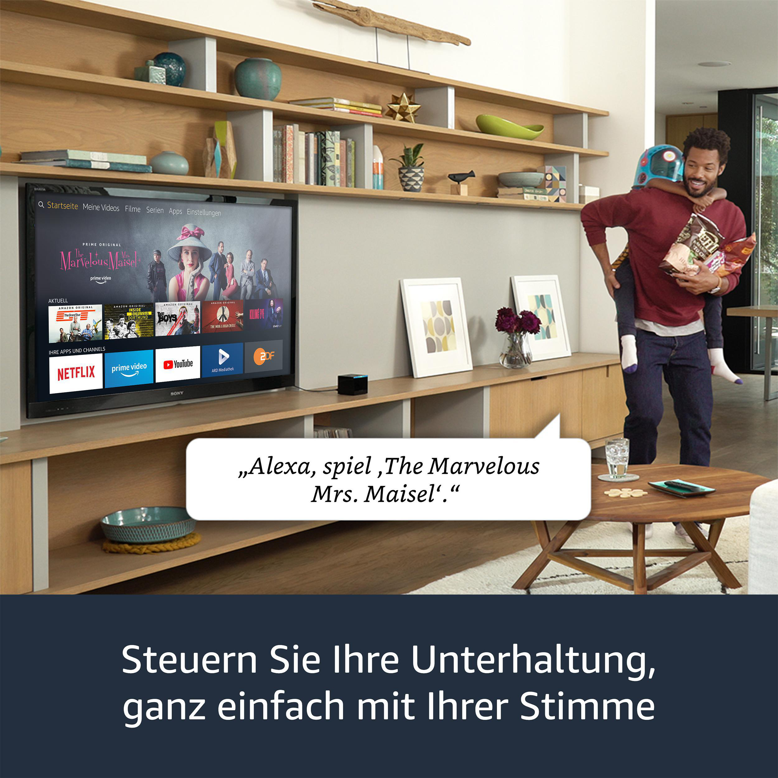 AMAZON Fire TV Cube 4K Ultra-HD mit Alexa Streaming-Mediaplayer 16 GB, Schwarz