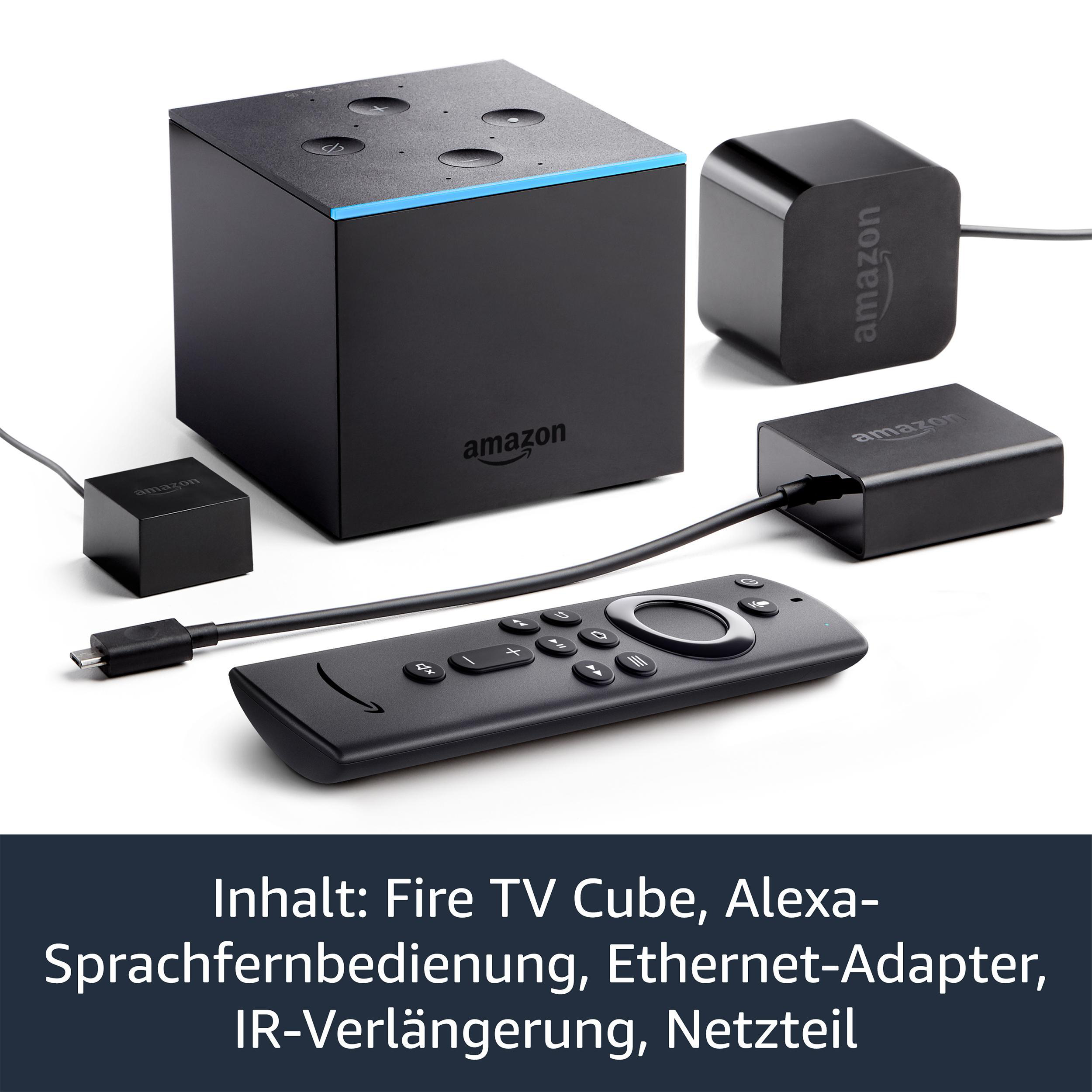 AMAZON Fire TV Cube 4K Ultra-HD mit Alexa Streaming-Mediaplayer 16 GB, Schwarz