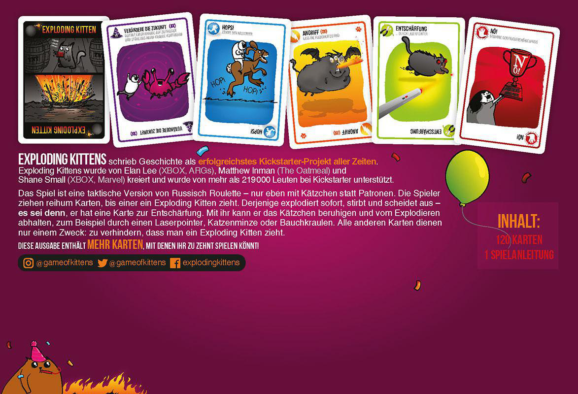 EXPLODING KITTENS Exploding Kittens Party-Pack Gesellschaftsspiel Mehrfarbig