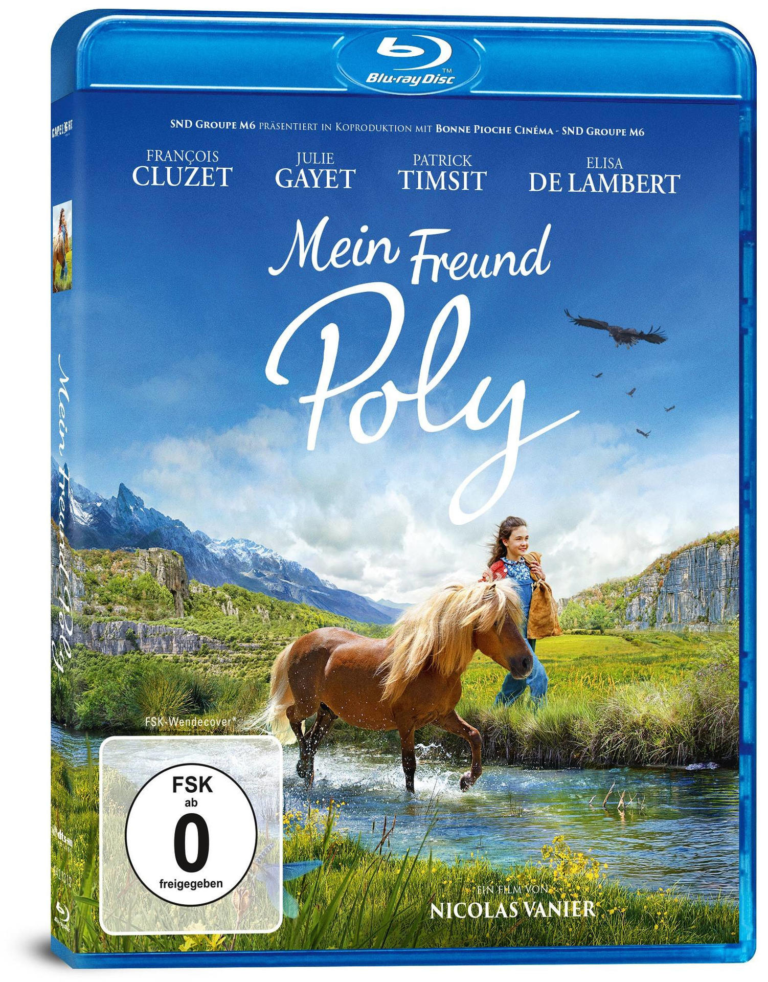 Blu-ray-Filmcover: Ein Mädchen auf einem Pferd im Wasser. Hintergrund: Berge und blauer Himmel.