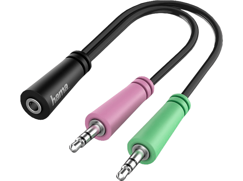 HAMA 00200351 - Audio-Adapter, 15 cm, Schwarz/Lila/Grün
