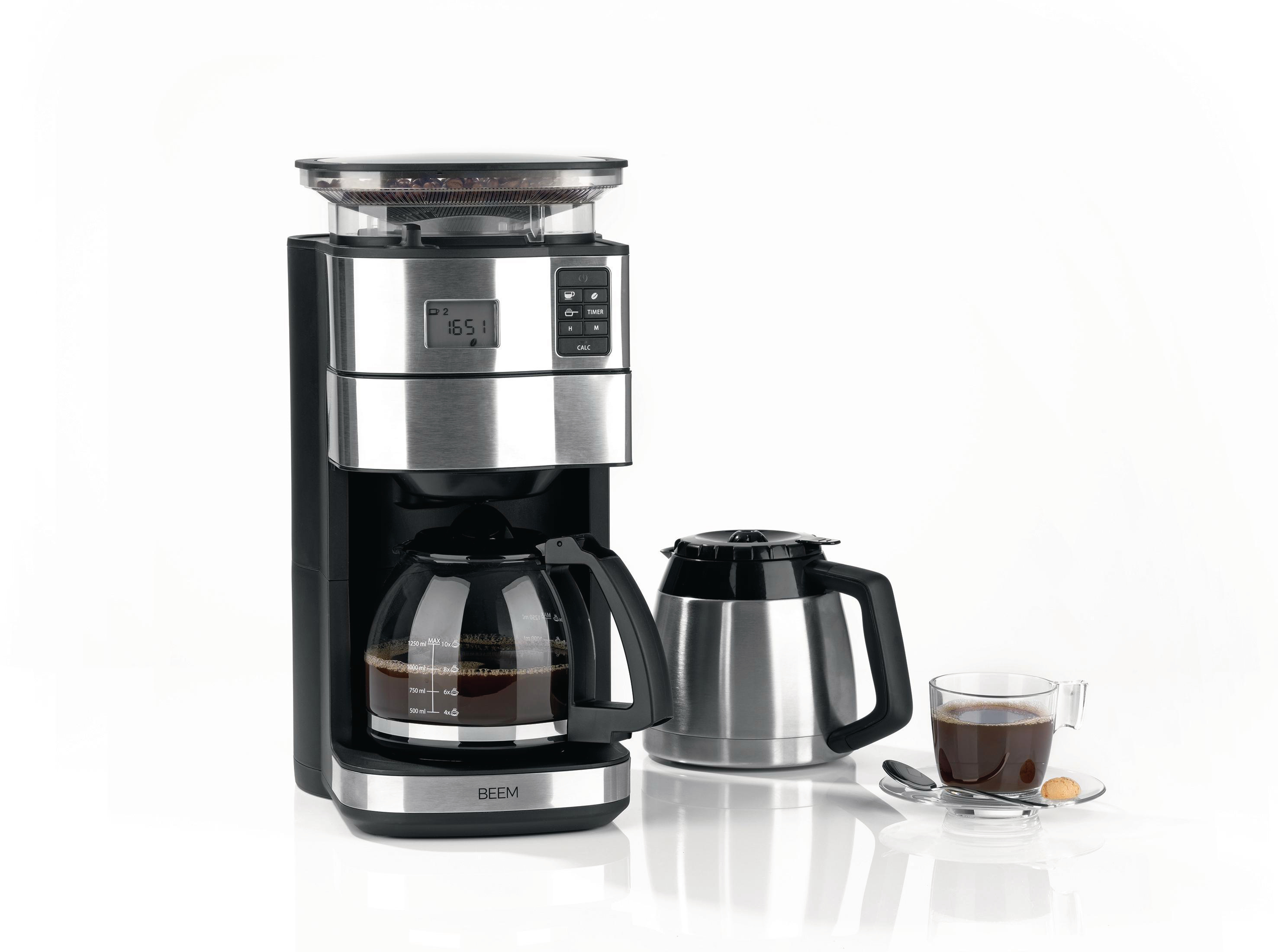 BEEM Fresh-Aroma-Perfect II DUO Kaffeemaschine Edelstahl/Schwarz