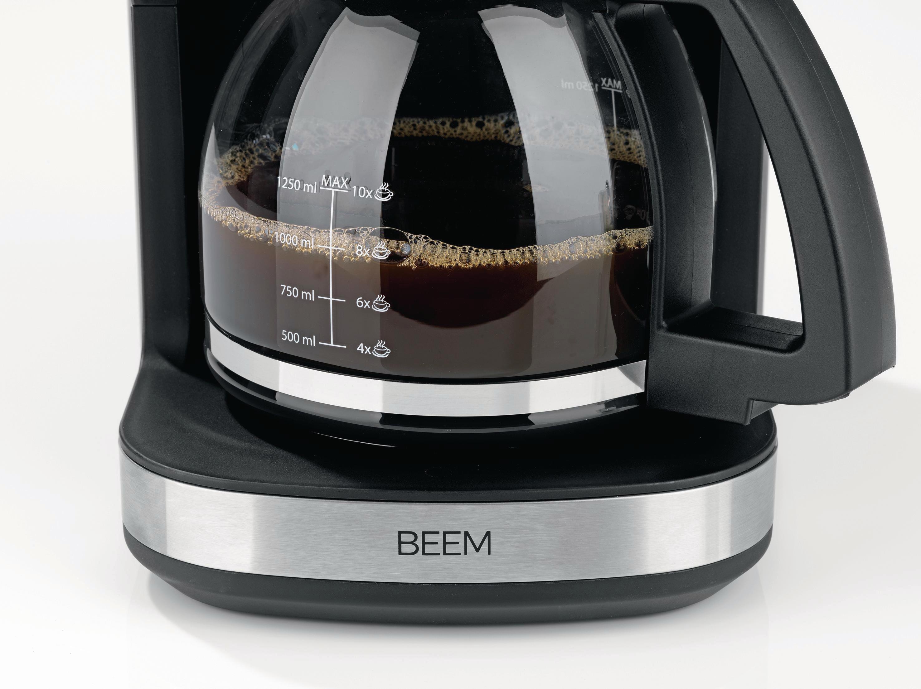 BEEM Fresh-Aroma-Perfect II DUO Kaffeemaschine Edelstahl/Schwarz