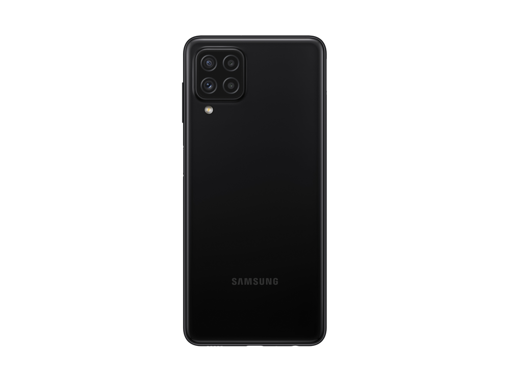Smartphone negro con múltiples cámaras en la parte trasera.