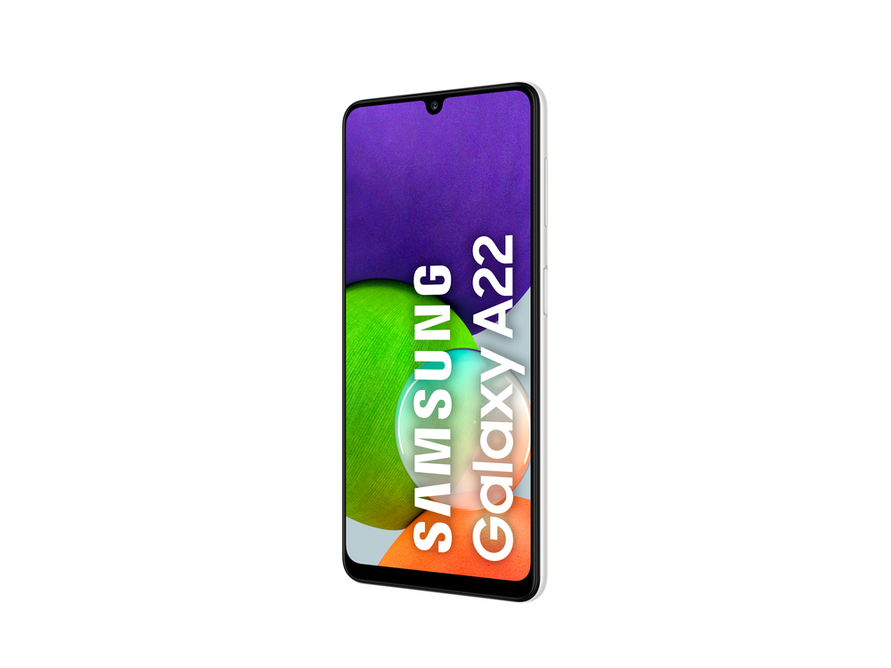 Samsung Galaxy A22 LTE, Blanco, 128 GB, 4 GB, 6.4" HD+, MediaTek MT6769V, 5000 mAh, Quad Cam, Android 11