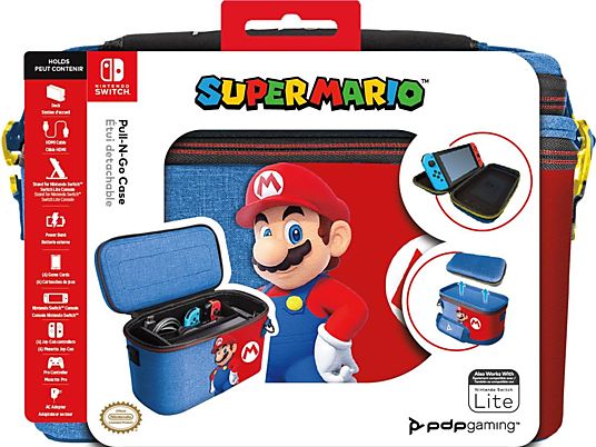 PDP Nintendo Switch Pull-N-Go Case - Mario Edition - Sac de transport (2 en 1) (Multicolore)