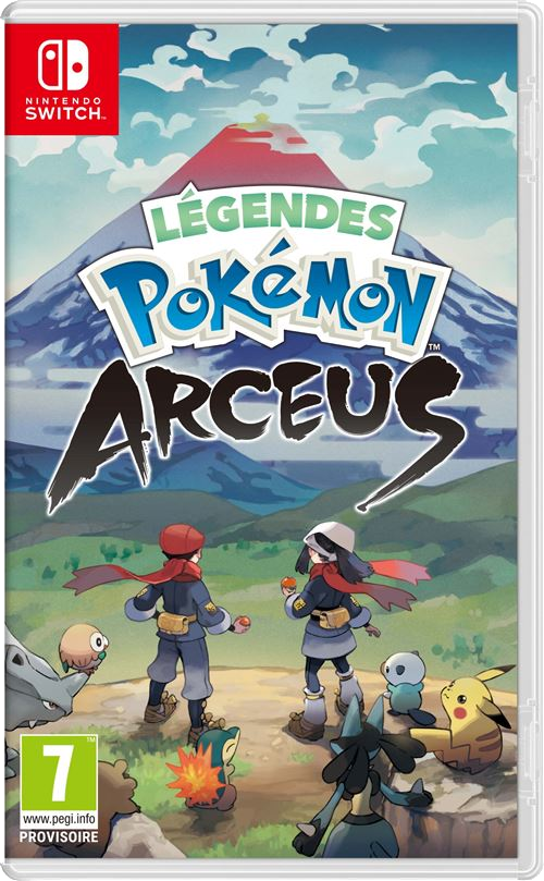 Couverture du jeu Nintendo Switch Pokémon Légendes : Arceus. Deux personnages sont devant.
