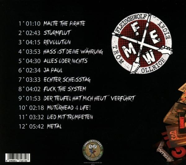Albumcover mit Text und Logo auf schwarzem Hintergrund.
