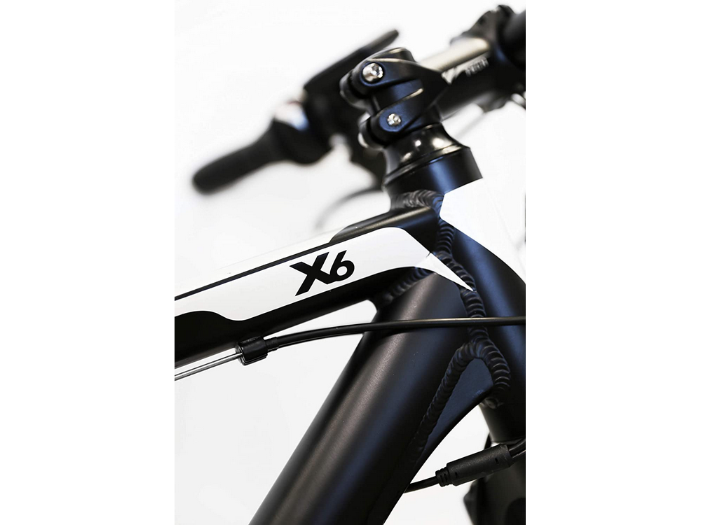 Bicicleta eléctrica - Nilox X6, 25km/h, 250W, Autonomía 80km, 21 Vel. Shimano, Negro