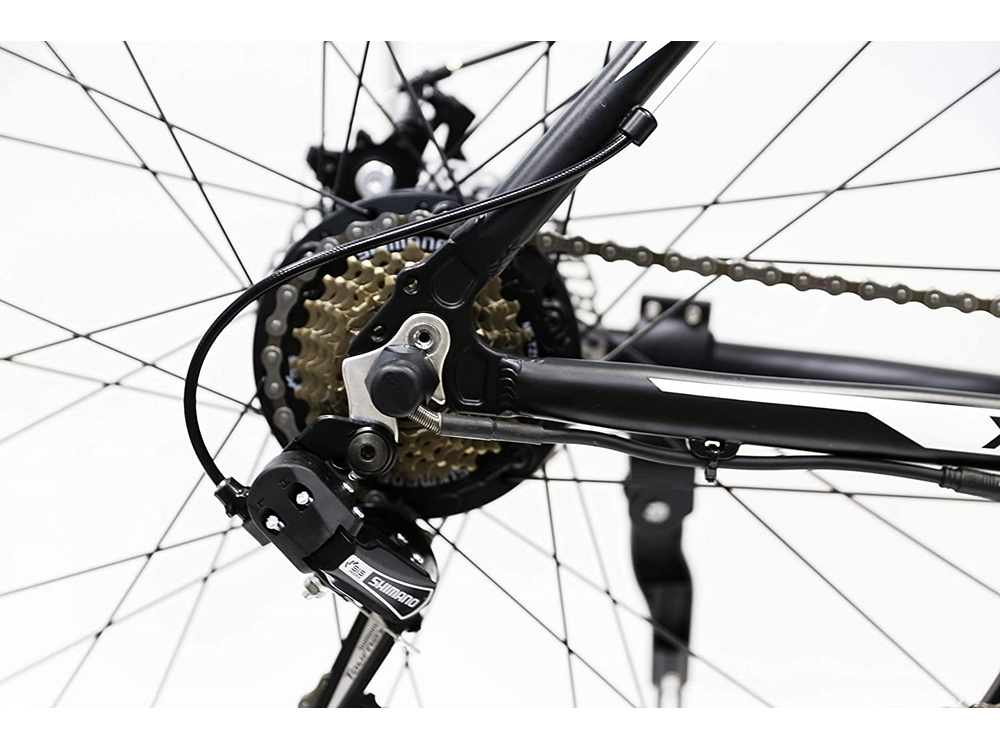 Bicicleta eléctrica - Nilox X6, 25km/h, 250W, Autonomía 80km, 21 Vel. Shimano, Negro