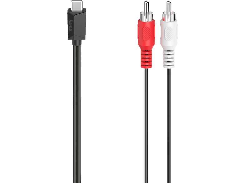 HAMA 00200730 - USB-C/RCA-Kabel (Schwarz)