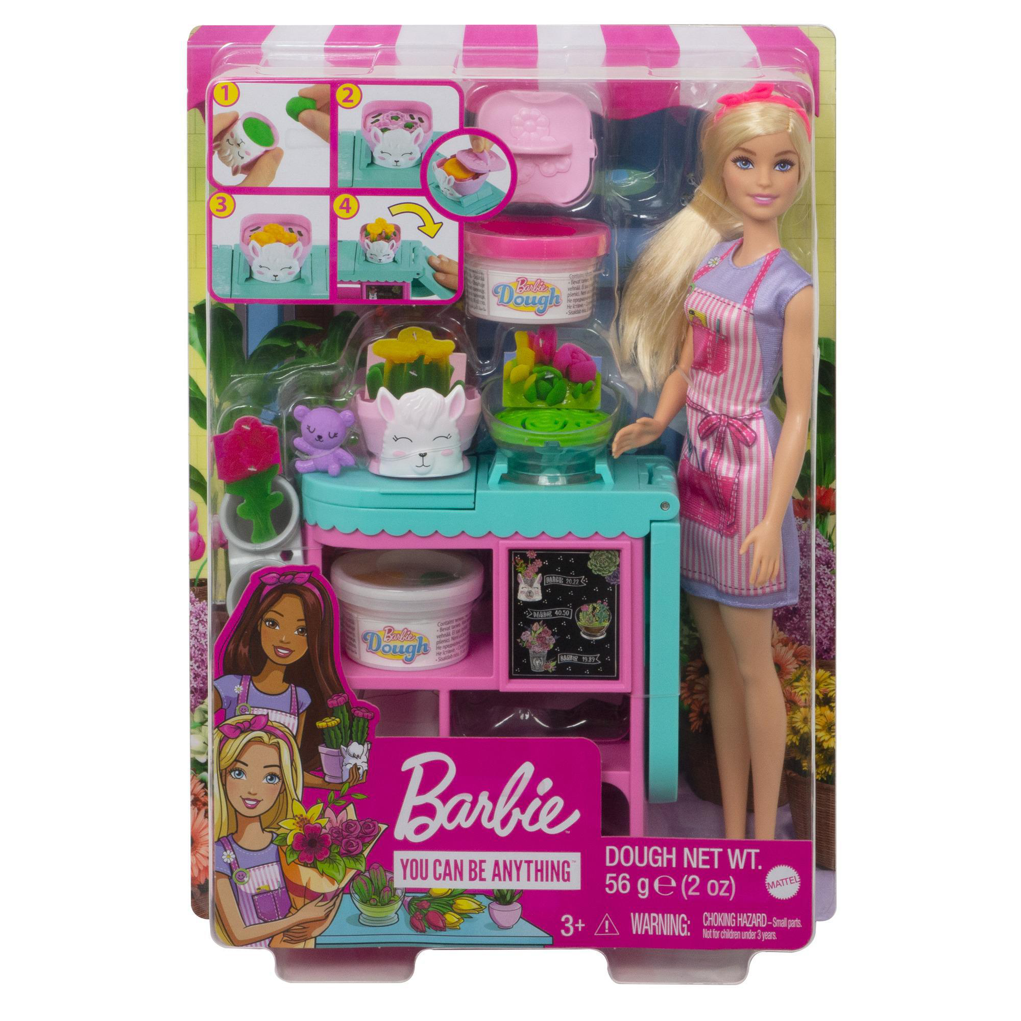 BARBIE Floristin-Puppe, Spielset mit Knete und Zubehör Spielzeugpuppe Mehrfarbig