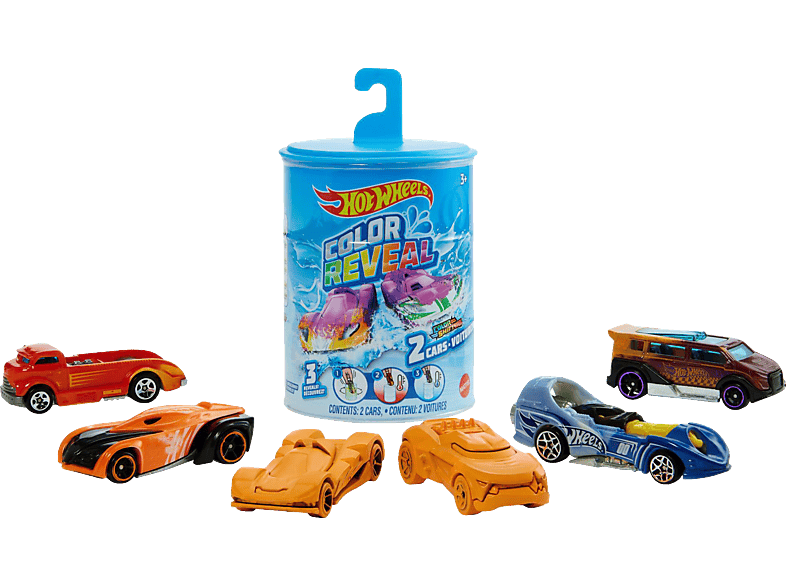 HOT WHEELS Color Reveal Die-Cast 2er-Pack, Farbwechsel, Spielzeugauto Spielzeugautos Mehrfarbig