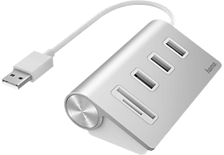 HAMA 00200124 - USB-Hub (Weiss/Silber)