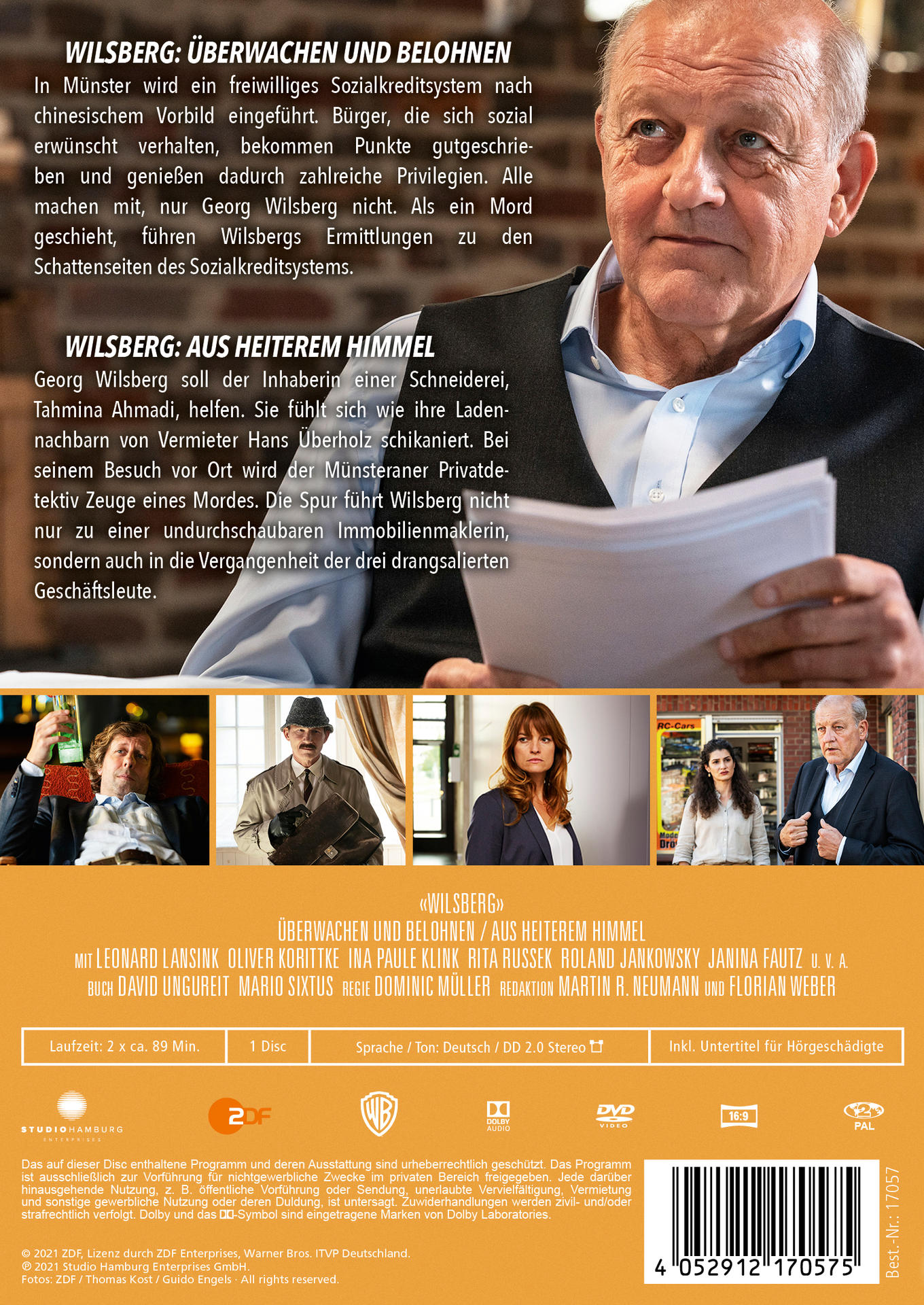 DVD-Cover mit einem Manns Gesicht. Text auf Deutsch beschreibt einen Film über Sozialkredit.
