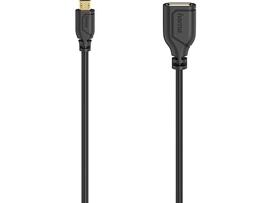 HAMA 200613 - Câble micro USB, 0.15 m, 480 Mbit/s, Noir