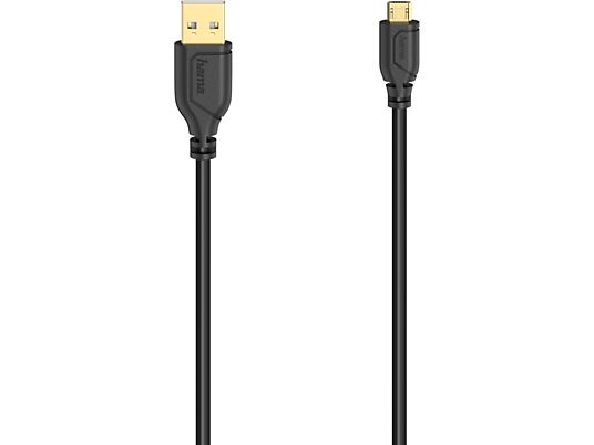 HAMA 200610 - Câble micro USB, 0.75 m, 480 Mbit/s, Noir