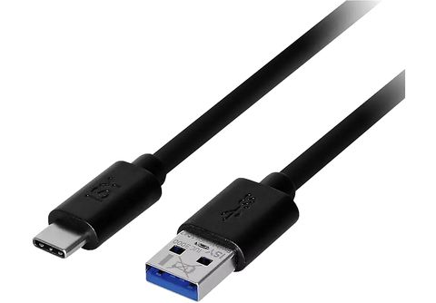 Cable USB  ISY IUC 3000, USB-C a USB-A, Universal, 1 m, Negro