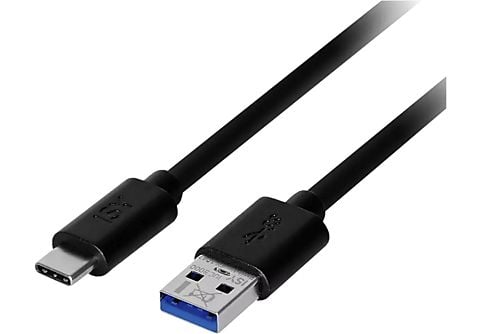 Cable USB - ISY IUC 3000, USB-C a USB-A, Universal, 1 m, Negro