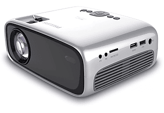 Proyector - Philips NeoPix EASY PLAY, LED, WVGA, 30000 h, Wi-Fi, Bluetooth, USB, HDMI, VGA, Gris