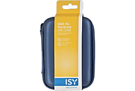 Funda disco duro - Isy IDB-2100, Para Disco duro de 2.5", PU, Tapa dura, Repelente al agua, Azul