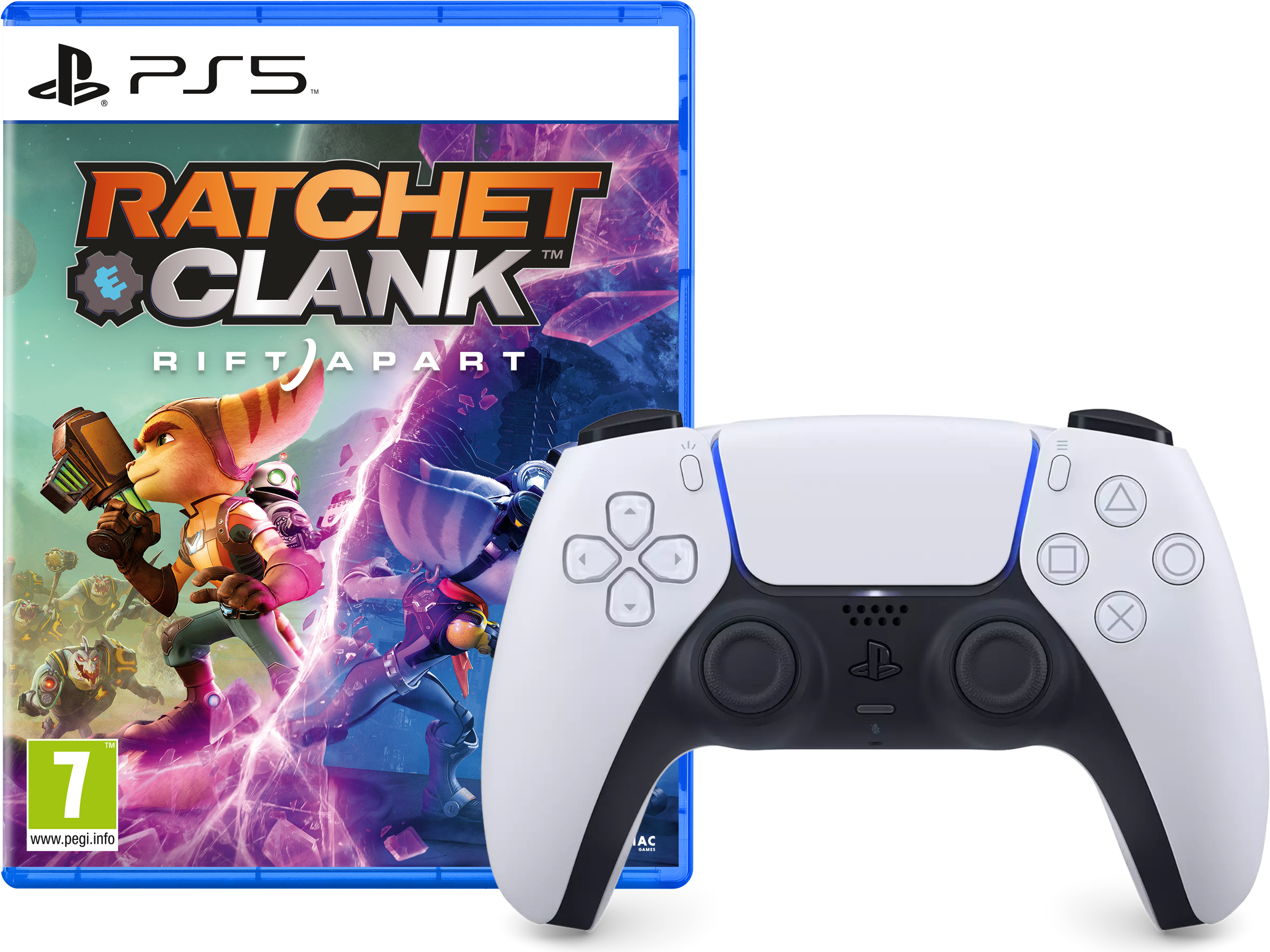 SONY DualSense™ Wireless Controller weiß + Ratchet & Clank: Rift Apart