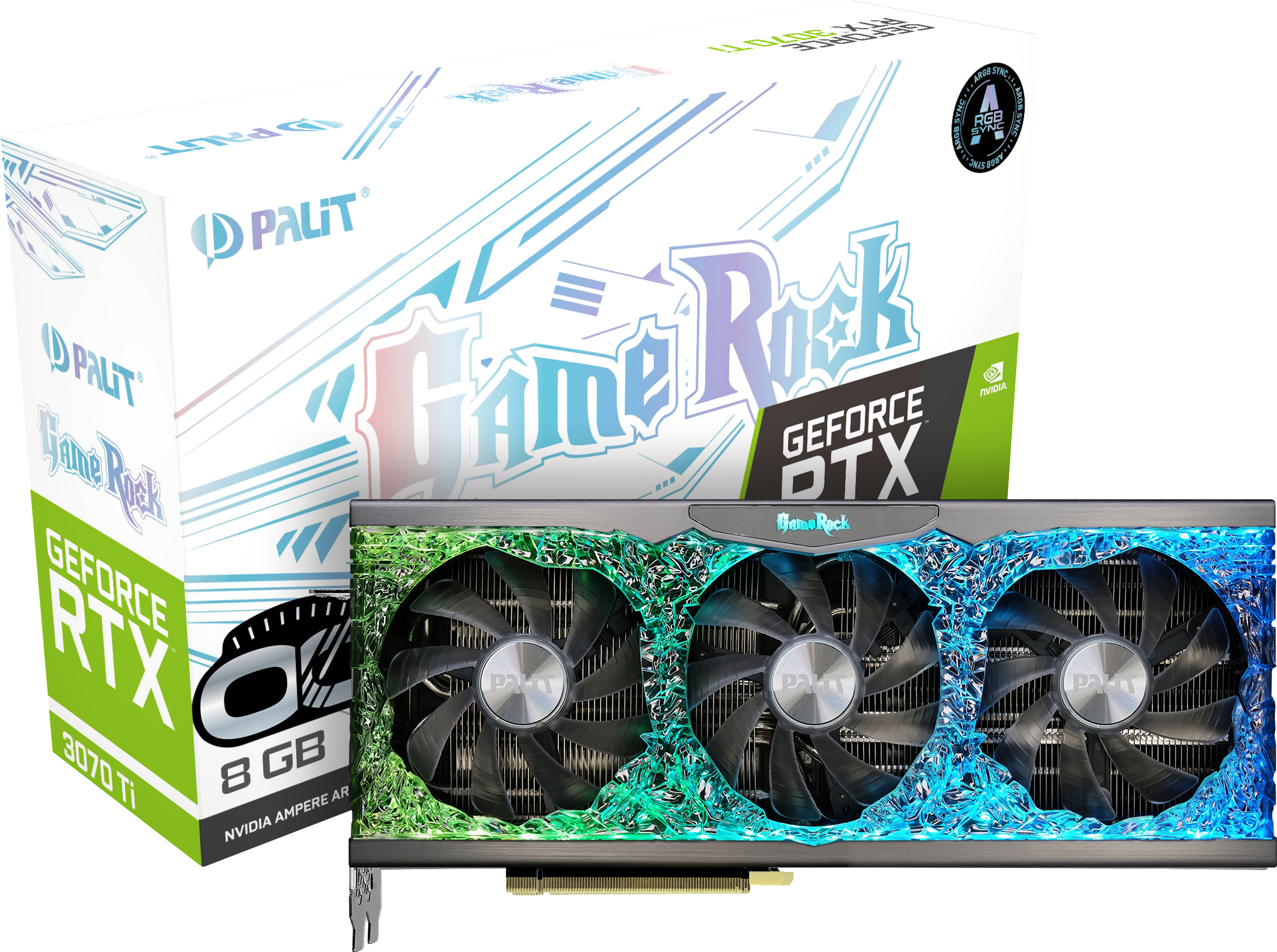 PALIT GeForce RTX™ 3070 Ti GameRock OC 8 GB LHR (NED307TT19P2-1047G) (NVIDIA, Grafikkarte)