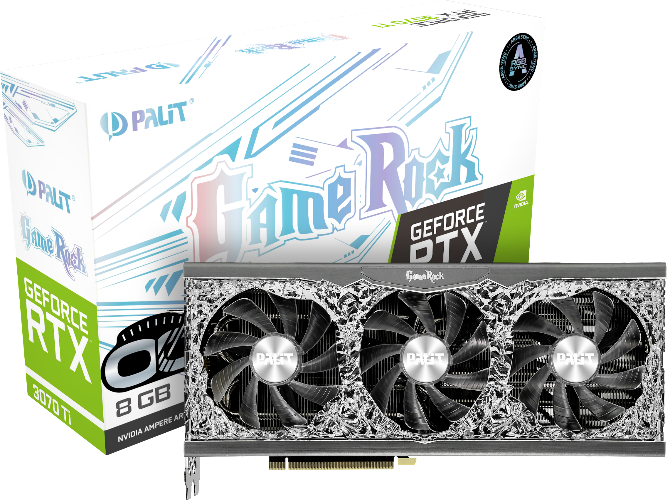 PALIT GeForce RTX™ 3070 Ti GameRock OC 8 GB LHR (NED307TT19P2-1047G) (NVIDIA, Grafikkarte)
