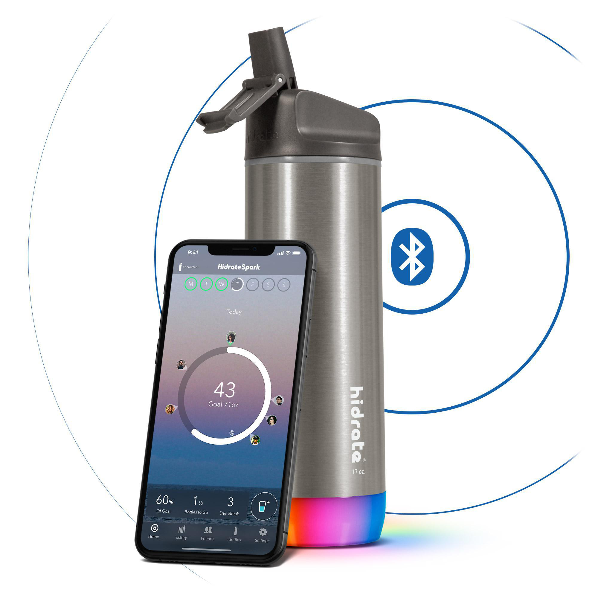 HIDRATE HI-005-013 Spark STEEL Isolierflasche Rostfreier Stahl gebürstet