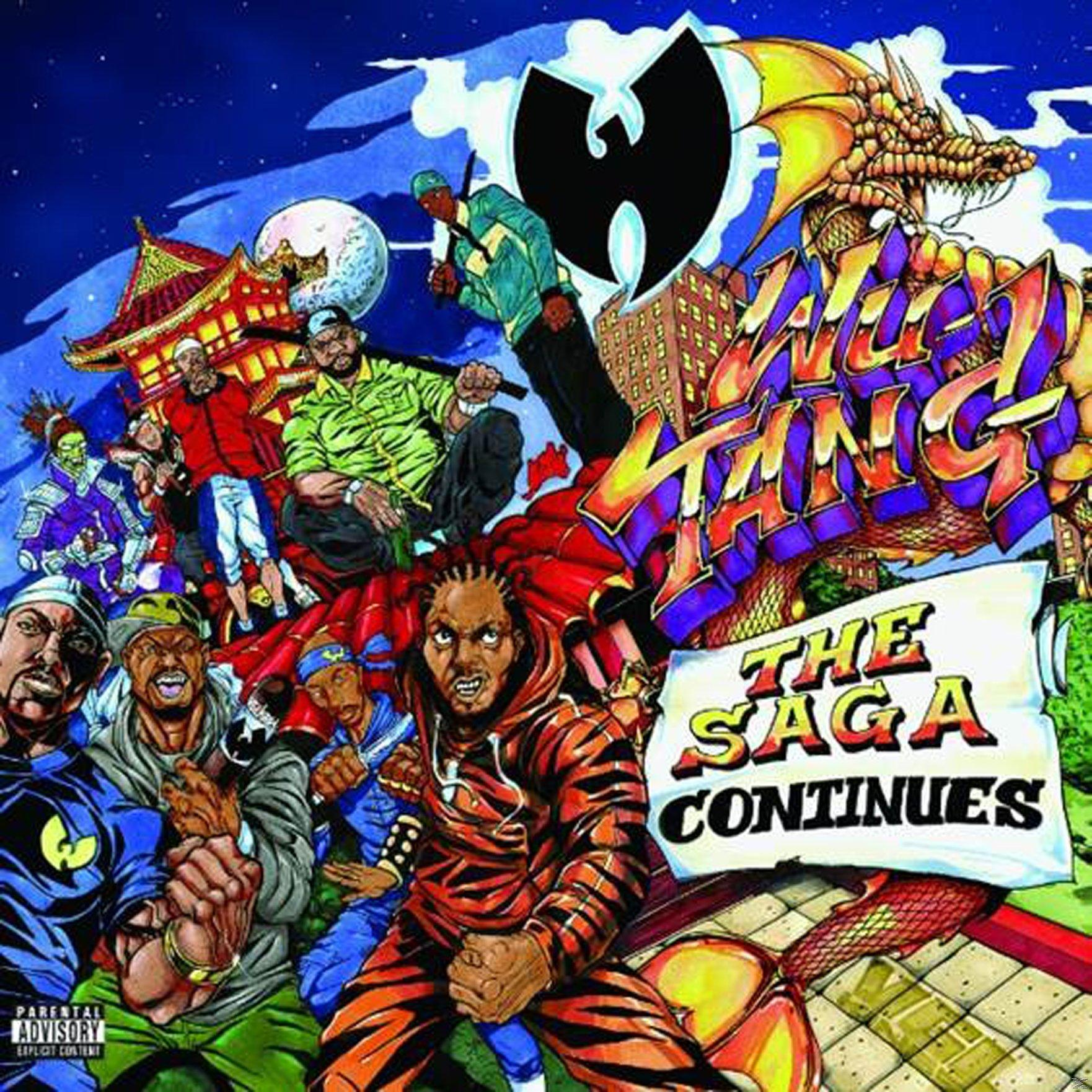 Albumcover mit mehreren Cartoon-Figuren, dem Wu-Tang Clan Logo und Text.