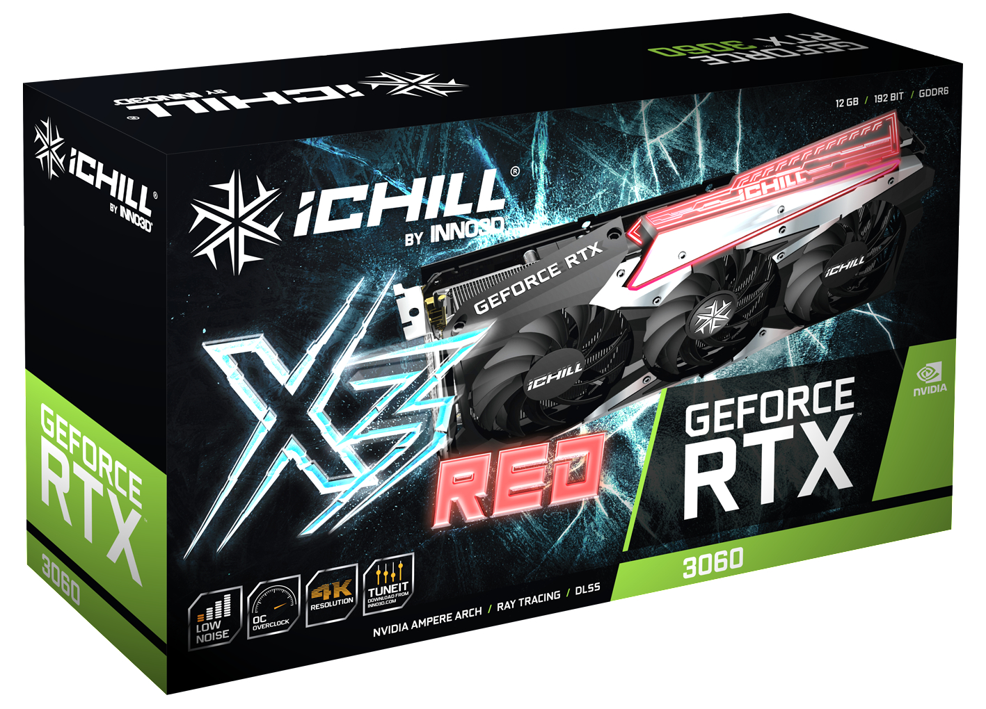INNO3D GeForce RTX™ 3060 iCHILL X3 LHR RED edition 12GB (C30603-12D6X-167139AH) (NVIDIA, Grafikkarte)