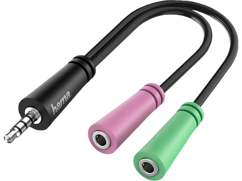 HAMA 00200352 - Audio-Adapter (Schwarz/Grün/Lila)
