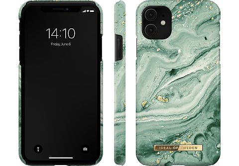 IDEAL OF SWEDEN iPhone 11/XR Fashion Case Mint Swirl Marble