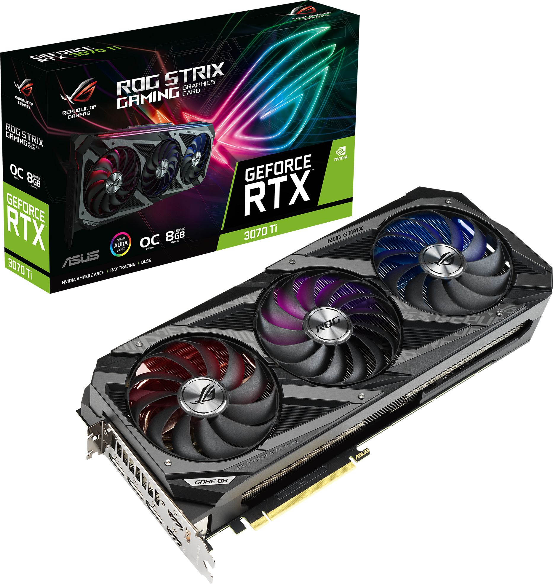 ASUS Grafikkarte ROG Strix GeForce RTX™​ 3070Ti OC 8GB, GDDR6X, 256Bit, 2x HDMI, 3x DP, RGB
