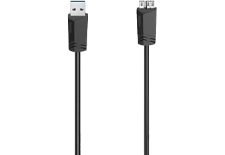Cable USB Hama 00200626, MicroUSB a USB-A, 0.75 m, USB 3.0, Negro