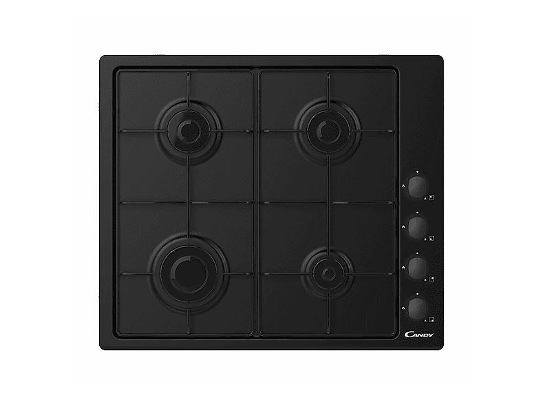 CANDY CHW6LBB PIANO COTTURA GAS, 4 zone di cottura, dimensioni: L 59,5 cm, P 51 piano in Acciaio, Nero