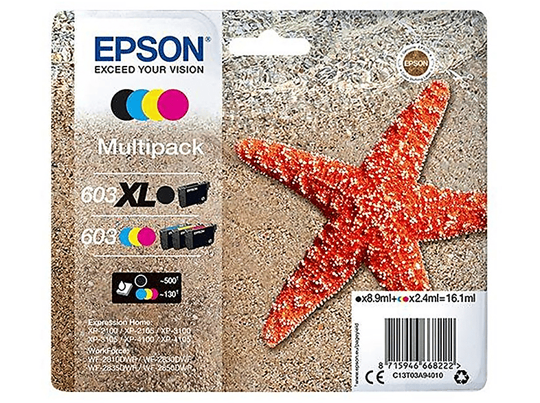 Epson Multipack Stellamarina 603 Bkxl/Cmy Cartuccia